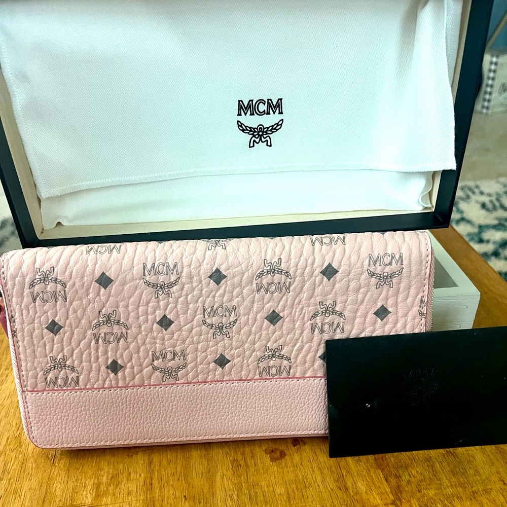 MCM light pink wallet